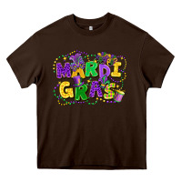 Chocolate Brown mardi gras Heavy Core Tee - FaDigitalArtStudio