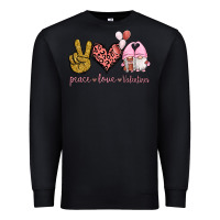 Black Peace Love Valentines Gnomes Premium Sweatshirt - Jasminsmagicworld