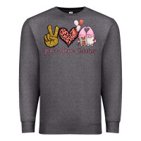 Charcoal Heather Peace Love Valentines Gnomes Premium Sweatshirt - Jasminsmagicworld