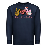 Navy Peace Love Valentines Gnomes Premium Sweatshirt - Jasminsmagicworld