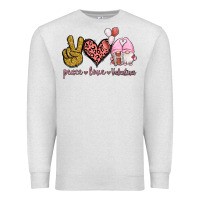 Oatmeal Heather Peace Love Valentines Gnomes Premium Sweatshirt - Jasminsmagicworld