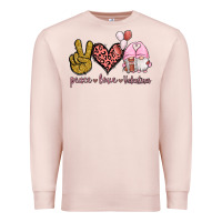 Pale Pink Peace Love Valentines Gnomes Premium Sweatshirt - Jasminsmagicworld