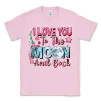 Bubblegum Pink I love you to the moon and back Valentine's Day Classic Tee - FaDigitalArtStudio