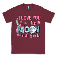 Burgundy I love you to the moon and back Valentine's Day Classic Tee - FaDigitalArtStudio