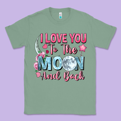 I Love You To The Moon And Back Valentine's Day Classic Tee Designed By Fadigitalartstudio