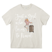 Cream just a girl who loves to travel traveling women nomad t shirt Heavy Core Tee - baoMotion