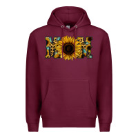 Burgundy Sunflower Leopard Mom Premium Hoodie - Jasminsmagicworld