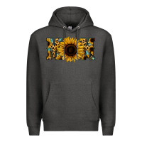 Charcoal Heather Sunflower Leopard Mom Premium Hoodie - Jasminsmagicworld