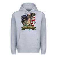 Heather Grey army veteran  pray Premium Hoodie - BarkalooDesign