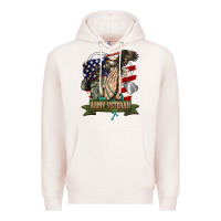 Pale Pink army veteran  pray Premium Hoodie - BarkalooDesign