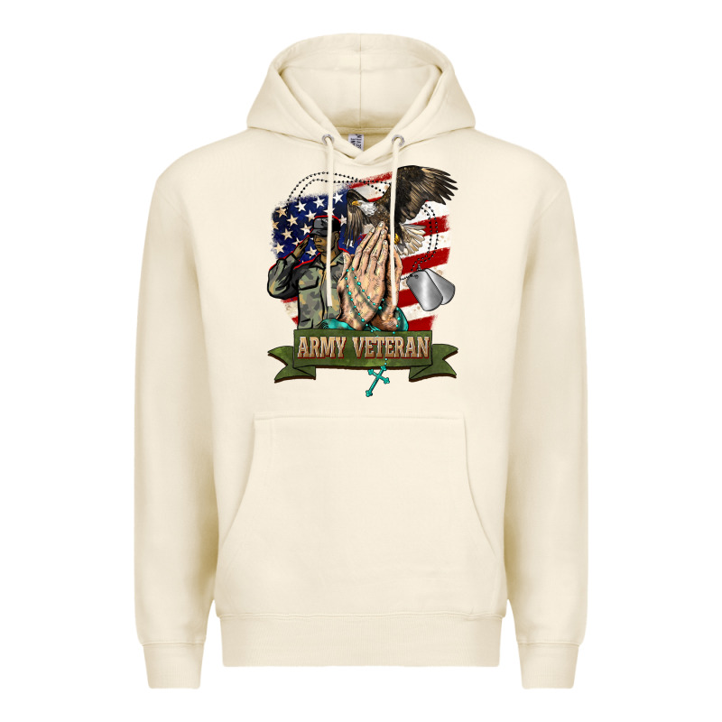 Army Veteran  Pray Premium Hoodie by BarkalooDesign | Teevron