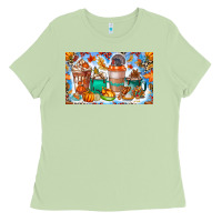 Matcha Thanksgiving Coffee Drink Kids Cup Ladies Tee - CowhideDigitalArt