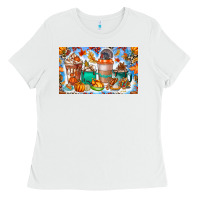 White Thanksgiving Coffee Drink Kids Cup Ladies Tee - CowhideDigitalArt
