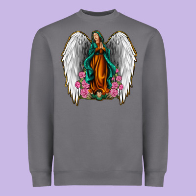 Angel Wing Lady Of Guadalupe Heavyweight Sweatshirt Designed By Jasminsmagicworld