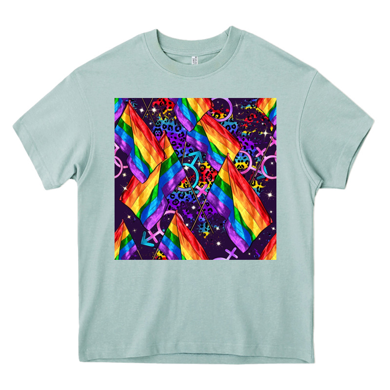 Lgbt Flag Seamless Pattern Heavy Core Tee by FaDigitalArtStudio | Teevron