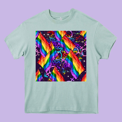 Lgbt Flag Seamless Pattern Heavy Core Tee Designed By Fadigitalartstudio