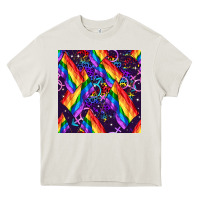 Cream lgbt flag seamless pattern Heavy Core Tee - FaDigitalArtStudio