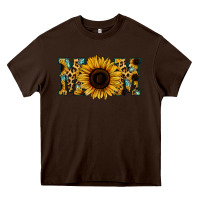 Chocolate Brown Sunflower Leopard Mom Heavy Core Tee - Jasminsmagicworld