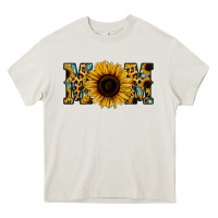 Cream Sunflower Leopard Mom Heavy Core Tee - Jasminsmagicworld