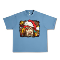 Pebble Blue Christmas Cow Urban Heavy Tee - LillyAllenDesigns