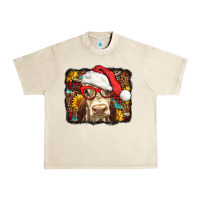 Sandshell Christmas Cow Urban Heavy Tee - LillyAllenDesigns