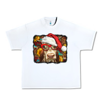 White Christmas Cow Urban Heavy Tee - LillyAllenDesigns