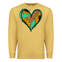 Antique Gold Sunflower Heart Premium Sweatshirt - Jasminsmagicworld