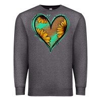 Charcoal Heather Sunflower Heart Premium Sweatshirt - Jasminsmagicworld