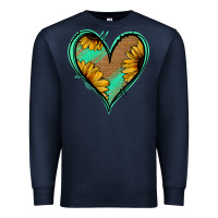 Navy Sunflower Heart Premium Sweatshirt - Jasminsmagicworld