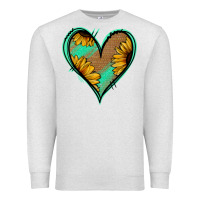 Oatmeal Heather Sunflower Heart Premium Sweatshirt - Jasminsmagicworld