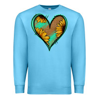 Ocean Blue Sunflower Heart Premium Sweatshirt - Jasminsmagicworld