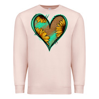 Pale Pink Sunflower Heart Premium Sweatshirt - Jasminsmagicworld