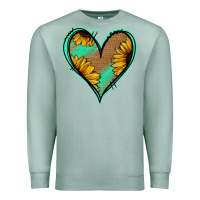 Seafoam Sunflower Heart Premium Sweatshirt - Jasminsmagicworld