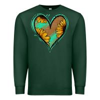 Sports Green Sunflower Heart Premium Sweatshirt - Jasminsmagicworld