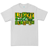Dove Grey St Patricks Day Lucky And Blessed Premium Tee - FaDigitalArtStudio