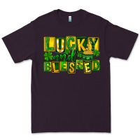 Plum St Patricks Day Lucky And Blessed Premium Tee - FaDigitalArtStudio