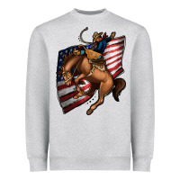 Heather Grey American Cowboy Heavyweight Sweatshirt - Jasminsmagicworld