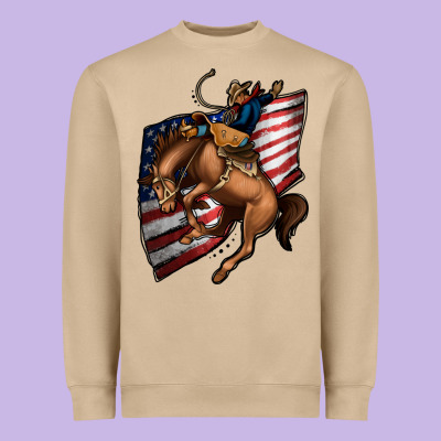 American Cowboy Heavyweight Sweatshirt Designed By Jasminsmagicworld