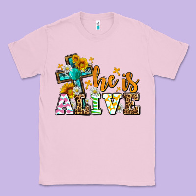 Easter Day He Is Alive With Cross Classic Tee Designed By Oliviacreatesart