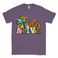 Lavender Easter Day He is alive with cross Classic Tee - OliviaCreatesArt