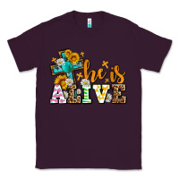 Plum Easter Day He is alive with cross Classic Tee - OliviaCreatesArt