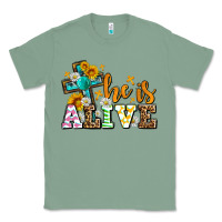 Sage Easter Day He is alive with cross Classic Tee - OliviaCreatesArt