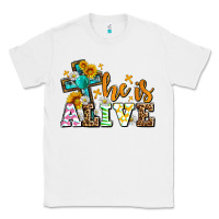 White Easter Day He is alive with cross Classic Tee - OliviaCreatesArt