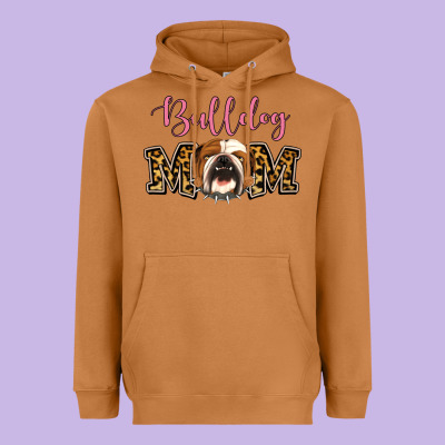 Bulldog Mom Heavyweight Hoodie Designed By Jasminsmagicworld