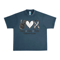 Midnight Navy Peace Love Cure Carcinoid Cancer Urban Heavy Tee - Jasminsmagicworld