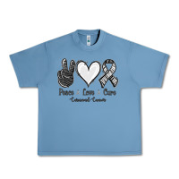 Pebble Blue Peace Love Cure Carcinoid Cancer Urban Heavy Tee - Jasminsmagicworld