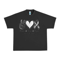 Pigment Black Peace Love Cure Carcinoid Cancer Urban Heavy Tee - Jasminsmagicworld