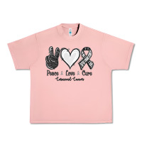 Salmon Peace Love Cure Carcinoid Cancer Urban Heavy Tee - Jasminsmagicworld