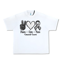 White Peace Love Cure Carcinoid Cancer Urban Heavy Tee - Jasminsmagicworld