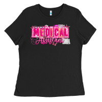 Black valentine medical assistant Ladies Tee - CowhideDigitalArt